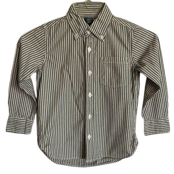 Baby Gap Boys Striped Long Sleeve Button-Up Shirt Size 5 - Picture 1 of 5